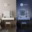 Maxkon Dressing Table Set Lighting Vanity Led Mirror Dresser Bedroom Furniture Makeup Desk With 10 Bulbs White Light 3 Drawers Cushion Stool