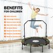 48 Inch Trampoline Mini Fitness Rebounder for Adults Kids Home Gym Workout Indoor Exercise Foldable Adjustable Handrail Genki