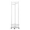Garment Rack Movable Clothes Coat Stand Metal Shelving Closet Organizer Hat Holder Entryway Storage With Wheels Freestanding