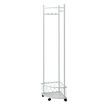 Garment Rack Movable Clothes Coat Stand Metal Shelving Closet Organizer Hat Holder Entryway Storage With Wheels Freestanding
