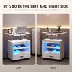 Smart Bedside Table LED End Desk Adjustable Night Stand Rotatable Laptop Workstation Bedroom Drawer Human Induction White
