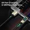1.2M USB A to USB C Cable Type C Charger Fast Charging Cable 6A with LED Display C Type Fast Charging Cable Nylon Braided USB-C Cord for Samsung iPad Pro MacBook Google COL Silver