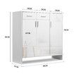 Wooden Shoe Storage Cabinet High Gloss Rack Organiser Shelf Drawer White with Doors RGB Light