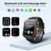 Smart Watch for Men Bluetooth Call,IP68 Waterproof Outdoor Tactical Rugged Smartwatch,1.83In HD Fitness Tracker Watch with Heart Rate Sleep Monitor for iOS Android Phone (Orange)