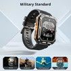 Smart Watch for Men Bluetooth Call,IP68 Waterproof Outdoor Tactical Rugged Smartwatch,1.83In HD Fitness Tracker Watch with Heart Rate Sleep Monitor for iOS Android Phone (Orange)