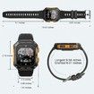 Smart Watch for Men Bluetooth Call,IP68 Waterproof Outdoor Tactical Rugged Smartwatch,1.83In HD Fitness Tracker Watch with Heart Rate Sleep Monitor for iOS Android Phone (Orange)