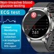 Non-invasive Blood Glucose Test Smart Watch,Blood Pressure Heart Rate Body Temperature Sports Smart Watch,Blood Sugar Monitoring Smartwatch with Blood Oxygen Tracking (Silver)