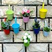 Metal Hanging Flower Pots, 10cm Plant Pots Hanging Flower Bucket with Detachable Hook for Balcony Fence Garden Home Decor (10 pcs)