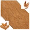 Reusable Hens Nest Bedding Mats Natural Coconut Palm Hens Nesting Pad 13 x 13 Inches Multifunctional Chicken Nesting Box Liners for Hen Laying Eggs