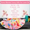 1pc Funny Warm Food Blanket Collection (Pink Donut), Lightweight Cozy Plush Blanket For Bedroom Living Rooms Sofa Couch Size 150cm