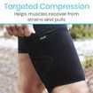 Thigh Brace,Hamstring Quad Wrap,Adjustable Compression Sleeve Support for Pulled Groin Muscle,Sprains,Quadricep,Tendinitis,Workouts,Sports Recovery (Black)