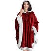 Hooded Cape Casual Lazy Blanket Double Pockets Soft Plush Cape Women'S Quilted Coat