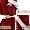 Hooded Cape Casual Lazy Blanket Double Pockets Soft Plush Cape Women'S Quilted Coat