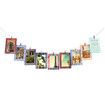 Creative 9-Piece 7-Inch Home Rectangular Paper Frame with Wood Clips Wall Photo Album Wall Hanging Rope Home Decor Gifts