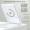 Large Travel Makeup Mirror with 10X Magnifying Mirror,Travel Lighted Makeup Mirror,3 Color Lighting,Rechargeable 2000mAh Batteries,Portable Ultra Slim Vanity Mirror