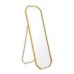 Hexagonal Free Standing Mirror Full Length Gold Floor Vanity Foldable Stand Metal Frame
