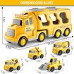Construction Toddler Truck Toys,5-in-1 Friction Power Vehicle Car Toy,Carrier Truck Toys,Christmas Birthday Gifts,Age 3+