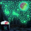 Glow in The Dark Stars Stickers Moon for Kids Bedroom,Luminous Stars Stickers Create a Realistic Starry Sky,Room Decor,Wall Stickers