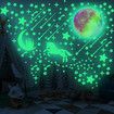 Glow in The Dark Stars Stickers Moon for Kids Bedroom,Luminous Stars Stickers Create a Realistic Starry Sky,Room Decor,Wall Stickers