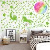 Glow in The Dark Stars Stickers Moon for Kids Bedroom,Luminous Stars Stickers Create a Realistic Starry Sky,Room Decor,Wall Stickers