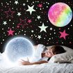 Glow in The Dark Stars Stickers Moon for Kids Bedroom,Luminous Stars Stickers Create a Realistic Starry Sky,Room Decor,Wall Stickers Colorful