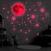 Glow in The Dark Stars Stickers Moon for Kids Bedroom,Luminous Stars Stickers Create a Realistic Starry Sky,Room Decor,Wall Stickers Colorful