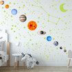Glow in The Dark Stars Solar System Wall Decals, The Earth Wall Stickers for Bedroom, Baby Nursery Planets Sticker Decoration for Ceiling (Green)