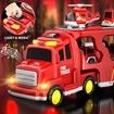 Toddler Trucks Toys for Boys Age 3+,5 in 1 Fire Car Truck for Girls 3+ Years Old,Christmas Birthday Gift Car Sets with Light Sound (FIRE TRUCKS)