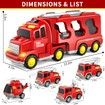 Toddler Trucks Toys for Boys Age 3+,5 in 1 Fire Car Truck for Girls 3+ Years Old,Christmas Birthday Gift Car Sets with Light Sound (FIRE TRUCKS)