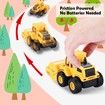 Construction Toys,Friction Powered Construction Truck Toys Vehicles Sand Toys Trucks Excavator,Bulldozer,Road Roller,Age3+ (Colorful 4 Pack)