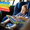 Busy Board Montessori Toy,Educational Activity Developing Sensory Board for Fine Basic Dress Motor Skills,Travel Toys for Plane Car,Age3+ (Blue)