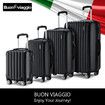 4 Piece Luggage Suitcase Set Carry On Traveller Bag Hard Shell TSA Lock Checked Trolley Rolling Lightweight Black