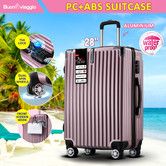 Carry On Luggage Suitcase Traveler Bag Hard Case Shell Travel Lightweight with Wheels Carryon Rolling Trolley 28 Inch with TSA Lock Rose Gold