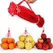 100 Pack Reusable Nylon Mesh Bags 20 Inch Red Produce Storage Toy Vegetable Seafood Grocery Storage Poly Bags