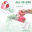 Cat Litter Scoop Portable Kitty Litter Scoop Removable Litter Scooper with Holder Cat Litter Sifter with Bags (Pink)