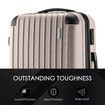 Suitcase Hard Shell Checked Luggage Cabin Case Travel Baggage Lightweight Travelling Bag 4 Wheel Rolling Trolley TSA Lock 24 Inch