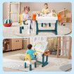 Kids Table and 2 Chairs Set Toddler Play Centre Childrens Study Activity Picnic Block Building Outdoor Indoor Plastic
