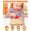 Wooden Alphabet Tracing Board, Double-Sided Wood Letters Tracing Tool