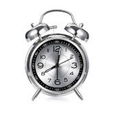 Loud Alarm Clock for Heavy Sleepers Adults, Retro 4 Inch Silent Non-Ticking Quartz with Backlight (Grey)
