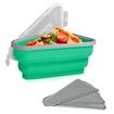 Adjustable Pizza Storage Container,Pizza Slice Container can be Microwaved and Reused,Pizza Slice Pack with 5 Heating Plates (Green)