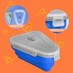 Adjustable Pizza Storage Container,Pizza Slice Container can be Microwaved and Reused,Pizza Slice Pack with 5 Heating Plates (Blue)