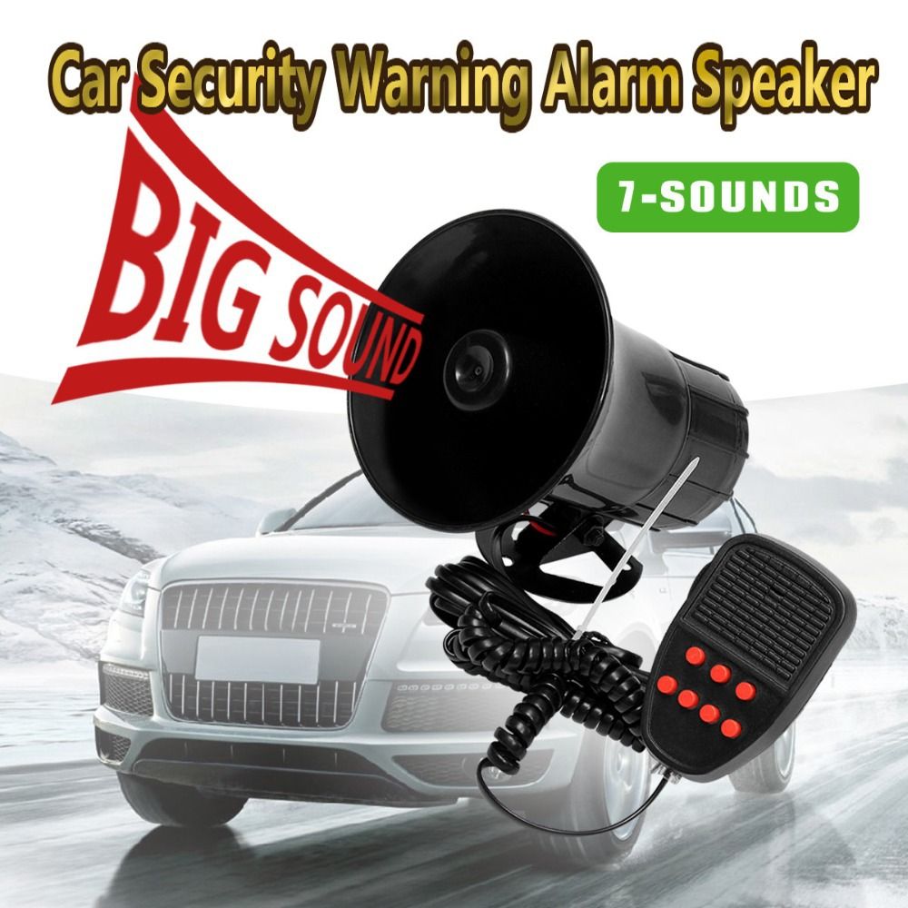 12V 50W 120dB Air Siren Horn Warning Alarm Megaphone for Car Truck MIC Speaker