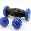 Foot Roller Massage Ball for Plantar Fasciitis Relief Myofascial Body Muscle Pain-1 Foot Massage Roller & 2 Spiky Balls-Dark Blue