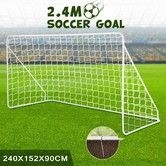 Soccer Goal Set Football Net Metal Frame Backyard Training Practice Kids Adults Youth Home Outdoor Sports Games Match 2.4x1.52m