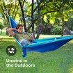 Durable Hammock 400lb Capacity,Lightweight Nylon Camping Hammock Chair,Double or Single Sizes w/Tree Straps and Attached Carry Bag (Navy,Medium)