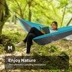 Durable Hammock 400lb Capacity,Lightweight Nylon Camping Hammock Chair,Double or Single Sizes w/Tree Straps and Attached Carry Bag (Light Grey & Blue)