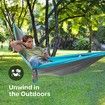 Durable Hammock 400lb Capacity,Lightweight Nylon Camping Hammock Chair,Double or Single Sizes w/Tree Straps and Attached Carry Bag (Light Grey & Blue)