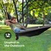 Durable Hammock 400lb Capacity,Lightweight Nylon Camping Hammock Chair,Double or Single Sizes w/Tree Straps and Attached Carry Bag (Medium,Black)