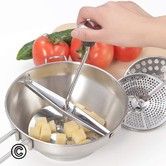 Rotary Food Mill Potato Ricer with 3 Interchangeable Disks for Making Puree or Soups of Vegetables