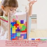 Russian Blocks Puzzle Brain Teasers Toy, Intelligent Colorful 3D Plastic Blocks Game , Tangram Educational Montessori Toys Gift for Kids